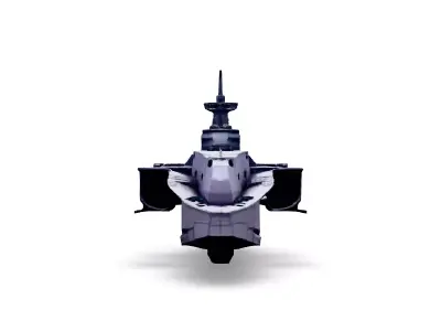 Scifi Battleship Lowpoly Game Asset Low-poly 3D model