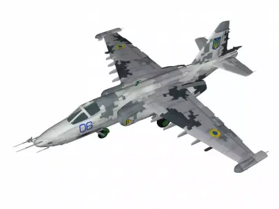 Su-25 fighter jet Free low-poly 3D model