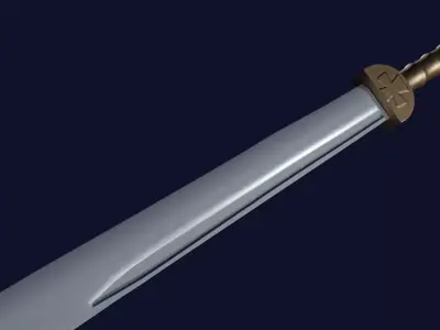 Falchion sword with Gladius handle Low-poly 3D model