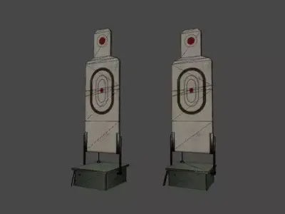 Target at the shooting range Low-poly 3D model