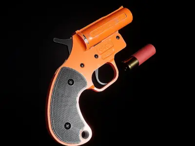 AAA Flare Gun Game Ready PBR Low-poly 3D model