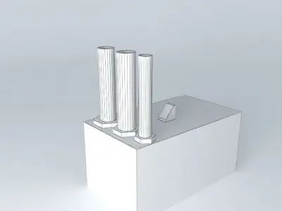 factory with two chimneys Free 3D model