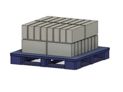 Model Railway Railroad Breeze Block Stack on a Pallet 3D print model