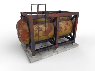 liquid tank M3 - Old Low-poly 3D model