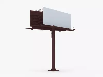 Billboard 2 Red Low-poly 3D model