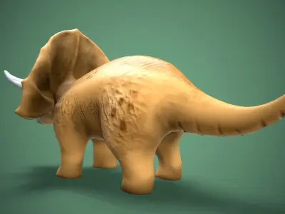 cartoon tricceratops Low-poly 3D model