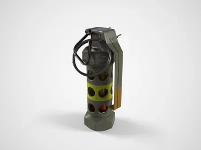 Stun Grenade green Low-poly 3D model
