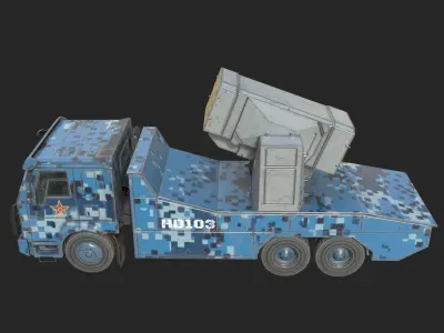 Chinese Navy HHQ10 HHQ-10 SURFACE-TO-AIR MISSILE SYSTEM Low-poly 3D model