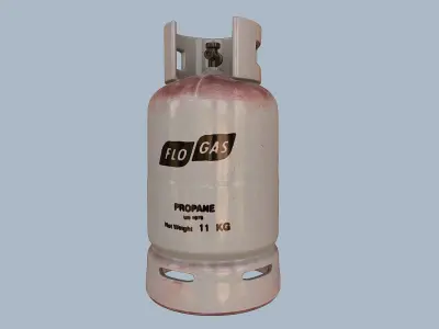 Gas Cylinder White Low-poly 3D model