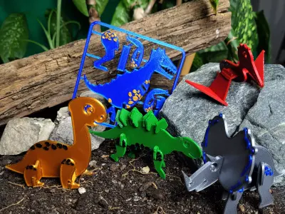 Dinosaurs Kit Cards Free 3D model