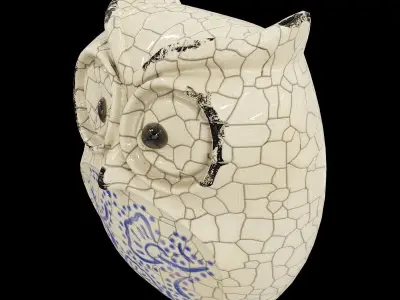 Ceramics Owl model 4 Low-poly 3D model