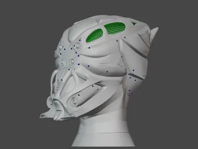 Helmet-1 robot head with lights 3D model