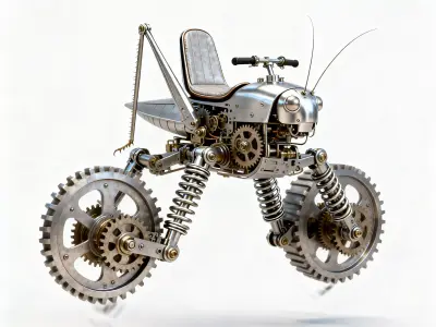 Spring-Step Mechanical Grasshopper 3D Model Low-poly 3D model