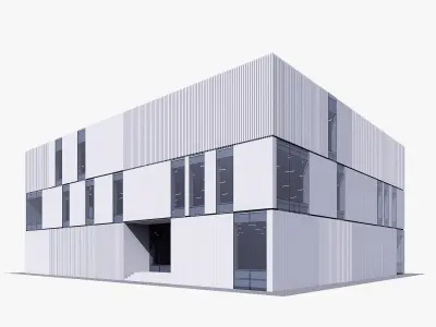 gallery building Low-poly 3D model