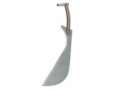 Curved sword 8 Low-poly 3D model