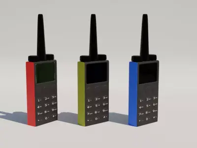 portable radio walkie talkie in three colors Free 3D model