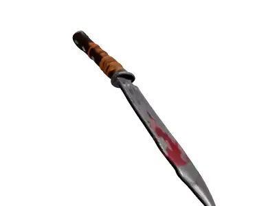 Bloody Bowie Knife Game Ready Low-poly 3D model