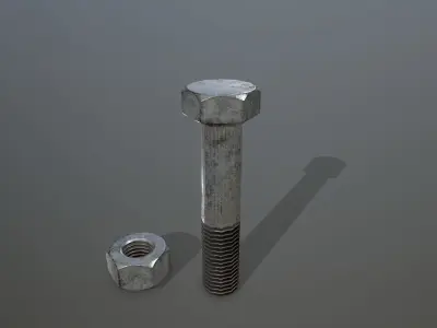 Bolts bolt and nut Low-poly 3D model purchase