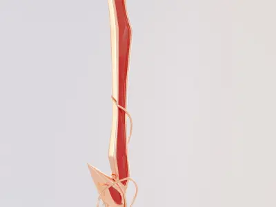 Fantasy fire sword Low-poly 3D model
