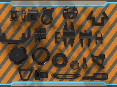 Robotic hard surface kit sets 2 3D model