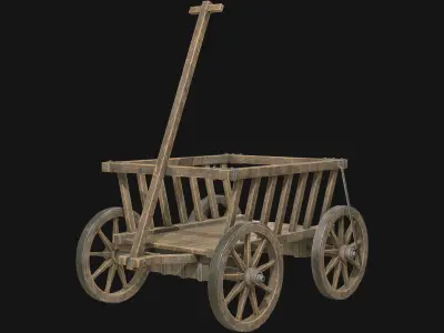 Cart 4 Low-poly 3D model