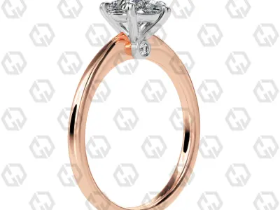 Ring 157 Pear shape with hidden signature diamond both side 3D print model