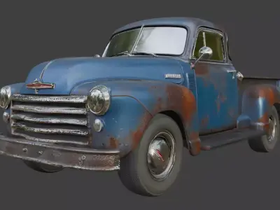 Vintage Rusty Pickup Truck 3D Model 3D model 30
