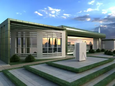 cultural center  exterior  3D model