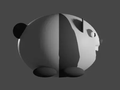 round panda 3D model
