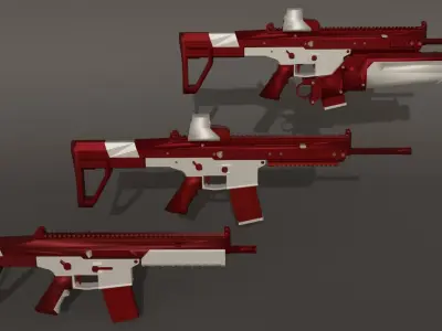 Low-poly military rifles guns 35 986 tris Low-poly 3D model