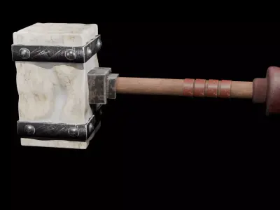 HAMMER LOW POLY GAME READY  Low-poly 3D model