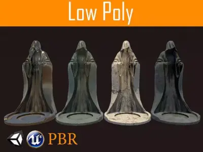 Statue of women Low-poly 3D model