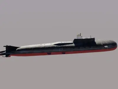 Submarine Oscar II Low Poly Model 3D model