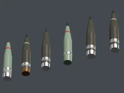 Artillery Caesar France Projectile 155mm Low-poly 3D model