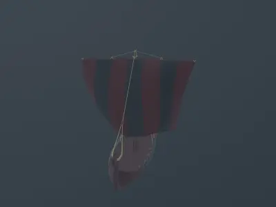 Viking longship low poly Low-poly 3D model