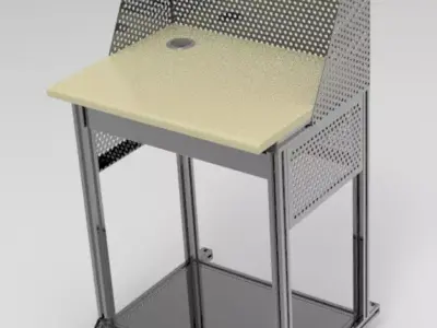 Aluminum computer desk 3D model