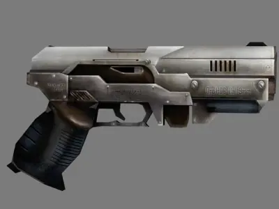 pistol 9mm handgun low poly 3d model Low-poly 3D model
