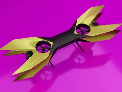 Xblade Hoverboard Low-poly 3D model