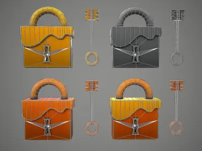 PADLOCK  8 CARTOON STYLIZED Low-poly 3D model