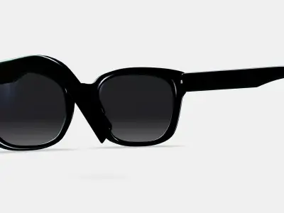 Aubrey Sunglasses in Jet Black Low-poly 3D model