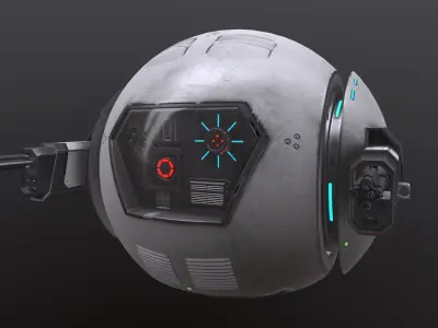 scifi drone Low-poly 3D model buy