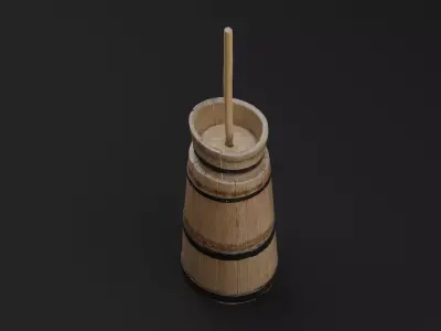 Butter Churn Low-poly 3D model