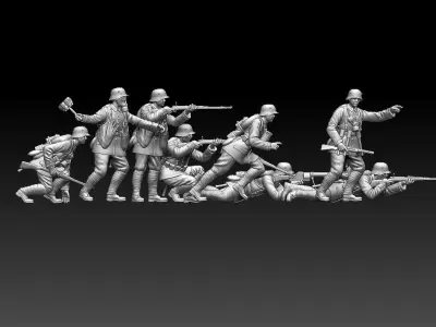 German soldier WW1 3D print model