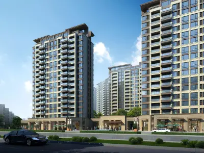 3Dmax fashion city commercial square building 311 3D model