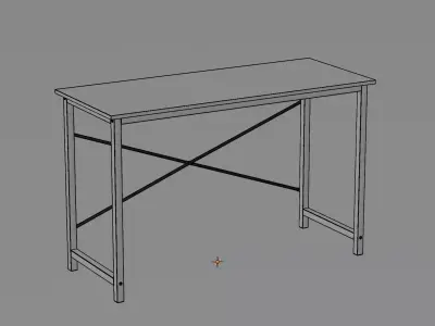 Modern Computer Desk 120x50 cm - Wood Writing Desk Brown Low-poly 3D model