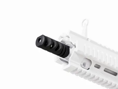 Precision Armament M4-72 Severe-Duty 556x45 223 Compensator Low-poly 3D model