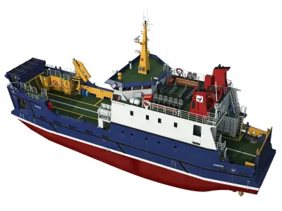 Ro-Ro Vehicle Passenger Ferry 3D model