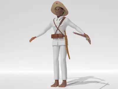 Filipino Katipunan Soldier Low-poly 3D model