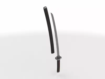 wakizashi japanese short sword 3D model