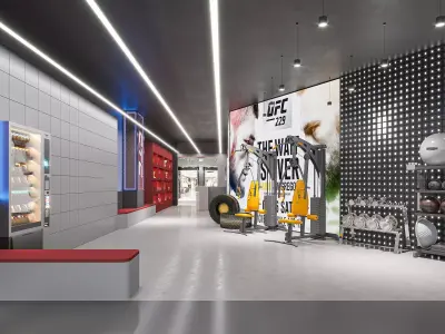 Boxing Gym Interior 3D model